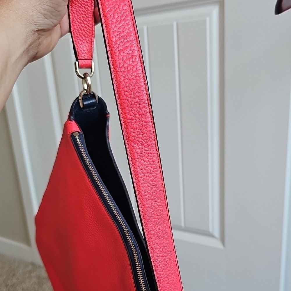 KATE SPADE LIKE NEW CORAL PEBBLED LEATHER SATCHEL 2 WAY - Picture 12 of 12